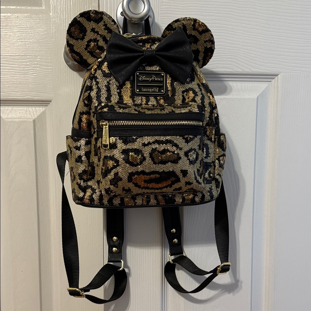 Loungefly Leopard Print Backpack with Black Accents